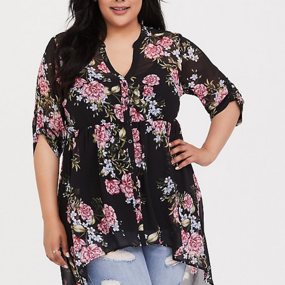 torrid Tops - Torrid Lexie Hi-Lo Babydoll
